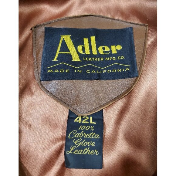 Vtg Adler Brown Cabretta Glove Leather Jacket | Made in USA | 42L Long - Picture 9 of 10